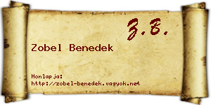 Zobel Benedek névjegykártya