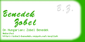benedek zobel business card